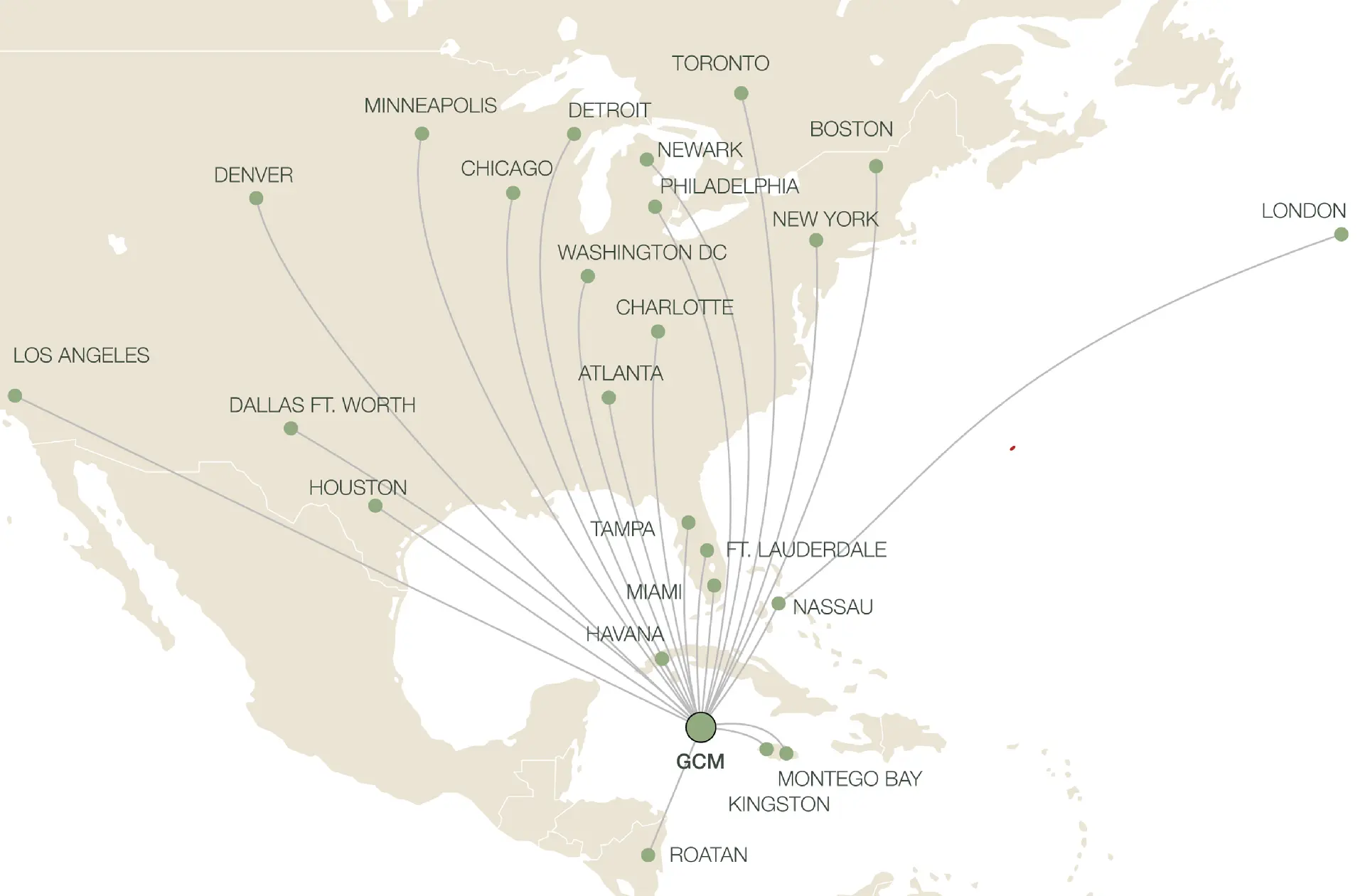 Flight routes to cayman